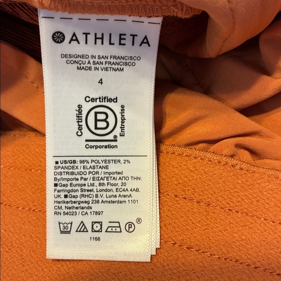 Athleta Burnt Orange Echo Shorts 5” New Size 4 Quick Drying Breathable  $79 - Picture 5 of 5
